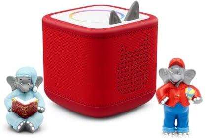 tonies Toniebox 2 Bundle Incl. 2 Benjamin Blümchen, Rot, Audioplayer für Hörbücher, Lieder, Einschlafen und Tonieplay für Kinder