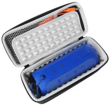 FRCOLOR Custodia Rigida Portatile EVA Nera con Interno Morbido e Divisorio per Altoparlanti Wireless Protezione Antiurto e Ammortizzante Misura