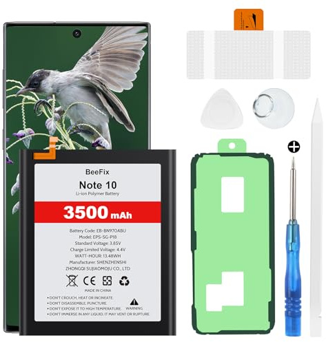 Beefix Batterie de rechange haute capacité pour Samsung Galaxy Note 10 (N970F) 3500 mAh (EB-BN970ABU) avec outils de réparation professionnels