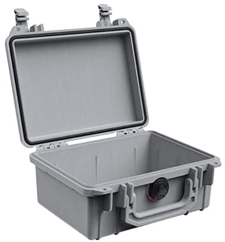 PELI 1150 Schützender Kamerakoffer für Optische und Elektronische Instrumente, IP67 Wasser- und Staubdicht, 3L Volumen, Ohne Schaum, Silber