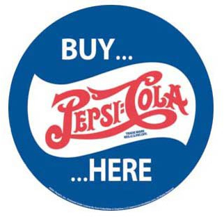 Pepsi Buy Here (rund) Metall-Schild