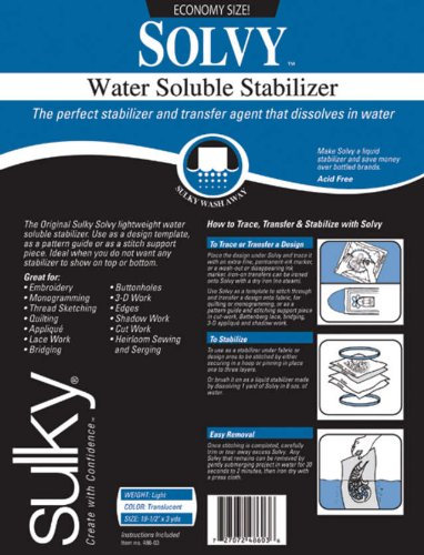 Sulky Solvy Water-Soluble Stabilizer-19.5X3yd