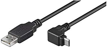 Goobay 95343 Cavo USB 2.0 ad Alta Velocità 90°, 0.48 Gbit/s, Nero, 1.80m Lunghezza del Cavo