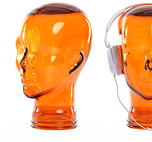 Kare Deko Kopf Glas in versch. Farben, Farbe:orange
