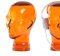 Kare Deko Kopf Glas in versch. Farben, Farbe:orange