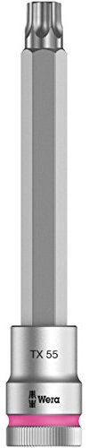 Wera 05003857001 8767 C HF TORX Embouts à douille TORX HF Zyklop à emmanchement 1/2 avec fonction de retenue, TX 55 x 140 mm, Rose