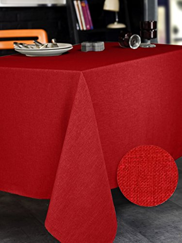 Calitex Brome Tischdecke, rechteckig, Polyester, Kirschrot, 150 x 250 cm
