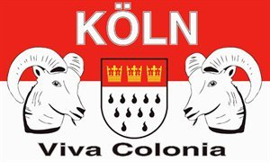 Buddel-Bini Flagge Fahne ca. 90x150 cm : Köln Viva Colonia Karneval Fastnacht Fasching