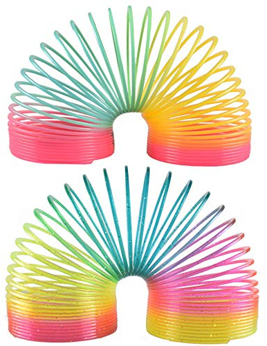 LIMEOW 2 pcs Ressort Jouet Ressort Magique Ressort Chat Rainbow Twirler Slinky Jouet Chat Ressort Petit Jouet Enfant lot Jouet Mini Jouet Gadget Enfant Cadeau d'anniversaire pour Les Enfants