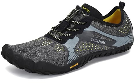 SAGUARO Chaussures de Trail Running Homme Femme Barefoot Minimaliste Antidérapant Chaussure Aquatiques, HM Noir 37