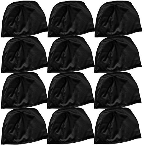 2 Unidades de Gorros de natación de poliéster para Adultos y niños, Color Negro, tamaño Adulto
