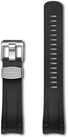 CRAFTER BLUE TD02 Uhrenarmband mit Rundanstoß Schnelllösendes weiches Gummiband Ersatz für Tudor Pelagos 25600TB, 25600TN, 25610TNL(LHD) - Schwarz