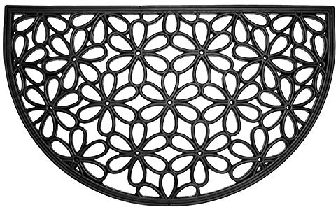 andiamo Fußmatte Nabucco pflegeleichte Türmatte aus rutschhemmendem Gummi 60 x 90 cm halbrund schwarz