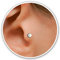 Opal Tragus Stud Earring, Tragus Earring in 14k Gold filled,3 mm white Opal Tragus studs Piercing