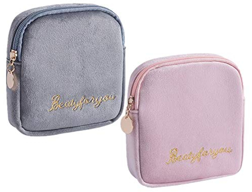 2 Stücke Damenbinde Tasche Tampons Sammeln Taschen,Stillkissen, Slipeinlagen, Damenbinden und Makeup Pads (Mehrfarbig A)