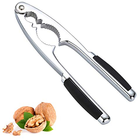 Kisem Nussknacker Walnüsse, Pinzette und Haken Walnuss rutschfest, 17 cm Dicker Nussknacker Nussöffner für Meeresfrüchte Shell Hummerkrabbe Haselnuss Walnuss