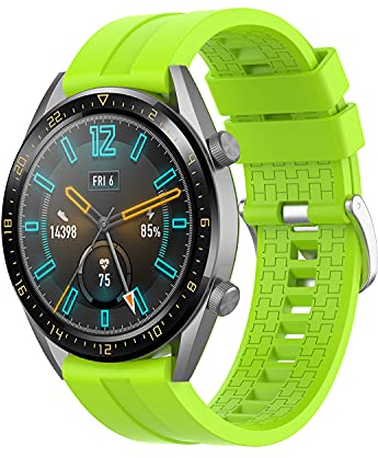 Correa Compatible con Huawei Watch GT/GT2 46mm/GT 2e/Honor Magic Watch 2 46mm Correas de Silicona, 22mm Impermeable Banda Deportiva Pulsera de Repuesto para Hombre y Mujer (Verde Lima)