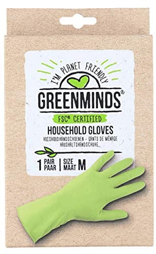Sorbo Greenminds Gants de Nettoyage certifiés FSC, Parfaits pour Toutes Les tâches de Nettoyage Domestique et pour la Vaisselle, Taille M, Vert
