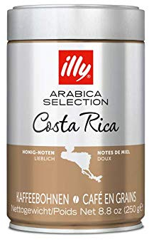 illy, Kaffeebohnen Arabica Selection Costa Rica, 100% Arabica mit Karamell-, Schokoladen- und Vanillenoten, süßer Geschmack, 1 Dose mit 250g