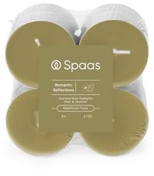 Spaas Maxi-Duft-Teelichter, flach verpackt, 10 Stunden, romantische Reflexionen, 8 Stück