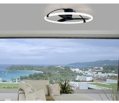 Plafón Ventilador LED NEPAL Ø105cm Mantra Negro Ultrasilencioso e Inteligente