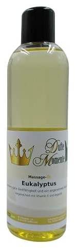 Dufte Momente Massage Öl 250ml / ohne Paraffin und künstliche Zusätze/auch für den professionellen Anwender geeignet (Eukalyptus)