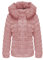 BELLIVERA Damen Doppelseitige Kunstpelzjacke mit Pelzkragen, Der Puffermantel auf beiden Seiten getragen 19225 Rosa L