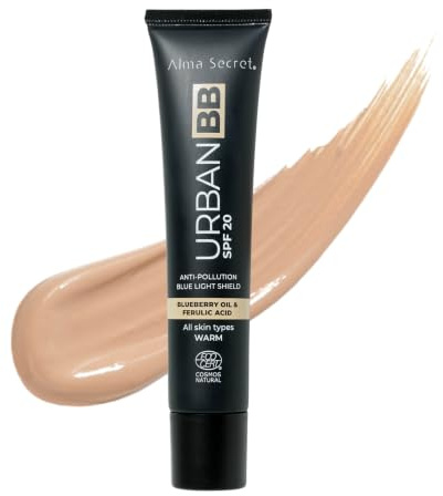 Alma Secret Urban BB Crema SPF 20 para todo tipo de pieles. Tonos Medium & Warm - Ecocert Cosmos Natural– 40 ml. (Warm)