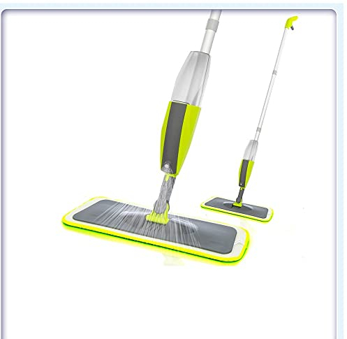 FURUIWUFENG fregona El trapeador de la manija de 360 ​​Grados del Piso de Spray es Adecuado for la Cocina doméstica, Compuesto de Madera de Teja de Madera, Limpieza Plana de Limpieza Plana mop