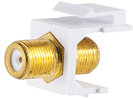 MK-Digital Keystone Einbauadapter F-Verbinder TV SAT Antenne F-Buchse auf F-Buchse, Gold