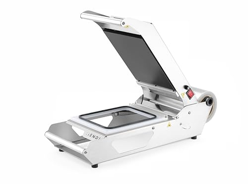 HENDI Versiegelungsmaschine, kompakt, Folienschweißgerät, Siegelmaschine, Lebensmittel Sealer, inkl. 1 PE Matrize (für z.B. 227x178mm Behälter) 230V, 700W, Edelstahl