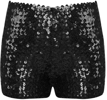 Runhomal Kinder Pailletten Glitzer Shorts Tanzshorts Glänzende Hotpants Kurze Hose Jogginghose Jungen Mädchen Sport Yoga Shorts Tanz Kostüm Clubwear