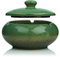 Zigaretten Aschenbecher Keramik für Draussen mit Deckel Retro Windaschenbecher Geruchsdicht Outdoor Ashtray für Draußen Sturmaschenbecher für Home Office Schlafzimmer Balkon Couchtisch, Grün