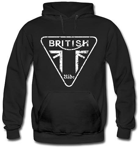 gestofft British Ride - Hoodie/Pullover Geschenk für Motorradfahrer Biker Union Jack Trible RS Rocket 3