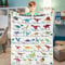 Kuscheldecke Dinosaurier Kinder, Dino Alphabet Decke, Weich Flanelldecke Dinosaurier Warm Plüsch Fleece Wohndecke Jurassic Dino Thema für Kleinkind Jungs Mädchen Geburtstagsgeschenke Krippe, 101x127cm