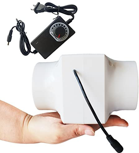IINCOOY 12 V Abluftventilator 3 '' Vent Inline Lüftungsrohr Kanalventilator Gewächshaus Luftgebläse Doppelgeschwindigkeitsregler Pipe Booster Turbo-Ventilator