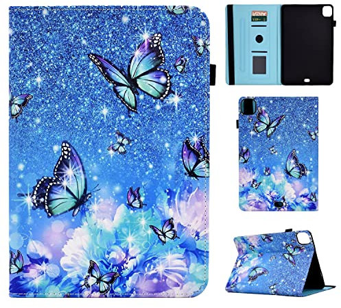 Vaitasy Coque pour iPad Air 11 2025/2024 iPad Pro 11 2022/2021/2020/2018 iPad Air 5 10.9 (2022), Fonction Support Étui avec Flip Book Housse iPad Air 4 10.9 (2020) - Papillon