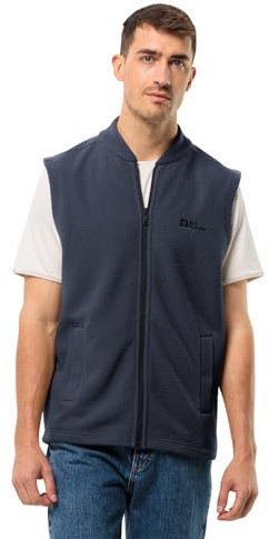 Jack Wolfskin Light Curl Vest M Gilet in Pile, Blu Notte, S Uomo