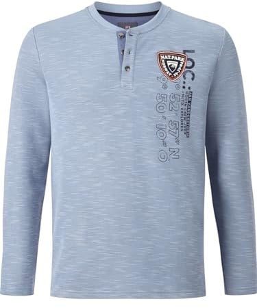 Jan Vanderstorm Herren Sweatshirt Reginald | | Serafino-Ausschnitt mit Knöpfen | reine Baumwolle | große Größen L-7XL