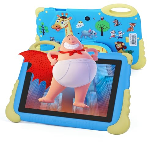 C idea 7-Zoll-Tablets für Kinder, Android 13 HD-IPS-Bildschirmanzeige Kinder-Tablets 2 GB + 32 GB, WLAN, Dual-Kameras, Lern-Lerntablett für Kleinkinder Blau