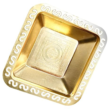 Zerodeko Accesorio de Estatua de Buda Plato de Fruta de Cobre Plato de Homenaje de Almacenamiento Elegante