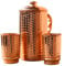 Pure Copper Hammered Water Jug With 2 Tumblers Set - Pitcher Holds 50.7 US Fluid Ounce - Embrace Health Benefits With Premium Copper for Refreshing Hydration and Holistic Living