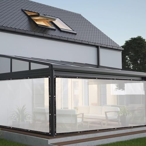 CLEAR Tarpaulin Waterproof Heavy Duty 1.8 x 2.4M (6ft x 8ft) – Transparent PVC Rain Cover, Heavy Duty Waterproof Sheeting, UV Resistant Tarp for Outdoor Use