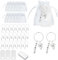 Forhandy 30 Stück Schutzengel Anhänger Gastgeschenk Set, Gastgeschenk Kommunion mit Danke Schlüsselanhänger Weiß Schleife Weiß Kartenanhänger Organzabeutel Dankeschön Hochzeitsgeschenke für Gäste