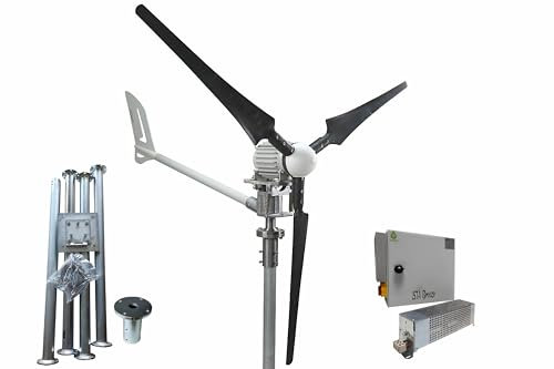 Istabreeze Windturbine Set, 2000 Watt, 48 Volt, effiziente Windenergie für zuverlässige Stromerzeugung (Windturbine mit Laderegler plus Tower)