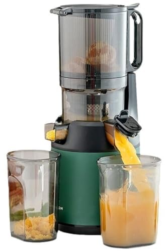 Cold Press Professional Slow Juicer - 300W Electric Rechargeable Masticating Juicer with 13cm Feeding Chute - Portable Pomace Separation Juicer for Orange, Lemon, Grape - Easy Clean & Efficient