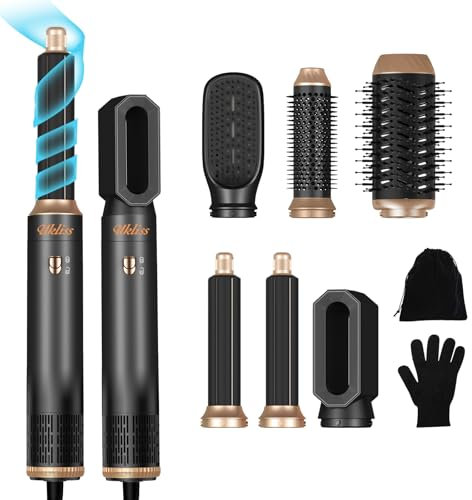 Air Styler Set 6 in 1, UKLISS 1000w Warmluftbürste Rundbürstenföhn, 30mm Air Curling Lockenstab, Geben Sie dem Haar Volumen, Glätten, Locken und Föhnen Sie Trockenes Haar