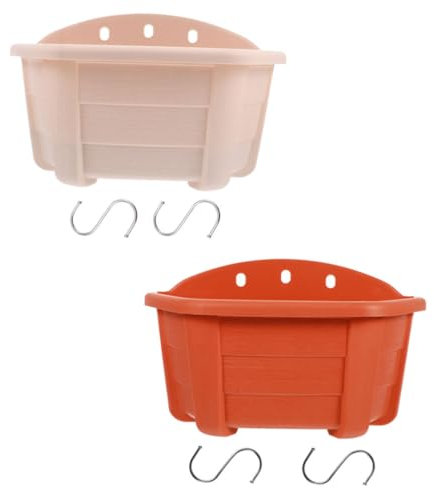 MERRYHAPY 2pièces Pots De Mural Décoration Intérieure Et Extérieure Beige Blanc Rouge Brique