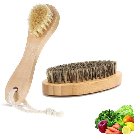 2 Stück Kartoffelbürste, Gemüsebürste, Küchenbürste, Champignonbürste, entfernt Jede Verschmutzung mit ergonomischen Griffen, Für Kartoffeln, Karotten Und Gemüse