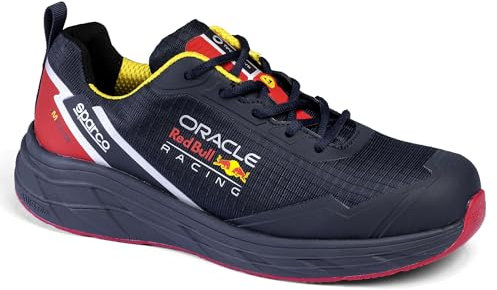 Sparco Scarpe Impulse Red Bull ESD S3S Sr Zapatos de Seguridad y contra Incendios, Unisex Adulto, Azul Marino Rojo, 42 EU